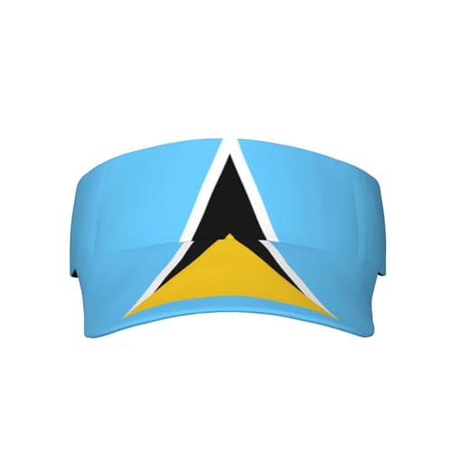 Flag of Saint Lucia Adult Sunscreen Visor Cap Sweat Absorption, Suitable for Four Seasons and Various Sports Black