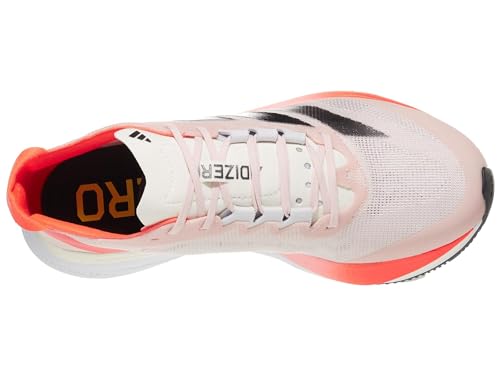 Adidas Women's Adizero Boston 12 Running Shoes Sneaker, Sandy Pink/Aurora Met./Solar Red, 9 Wide