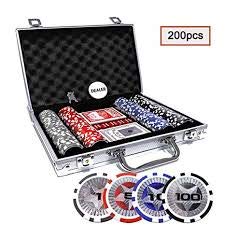 +Urbano Clay Poker 200 Chips Set Heavy Duty 13.5 Gram Chips Texas Holder