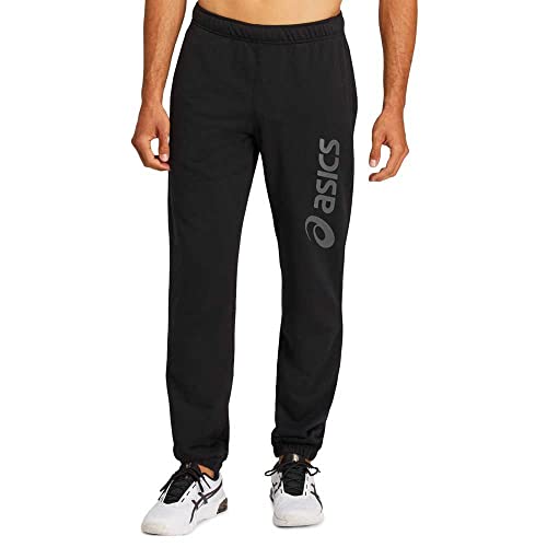 ASICS Herren Asics Big Logo Sweat Pant Hose, Schwarz/Grau (Performance Black / Dark Grey), L EU
