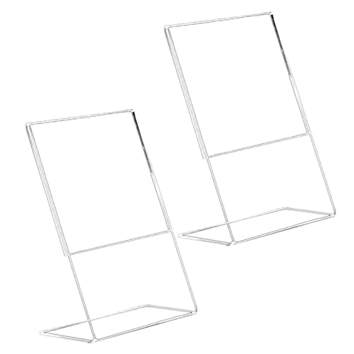 NAMOARLY 2pcs Display Stand Clear Easel Frame Show Rack Stand-up Sign Holder Table Sign Frame Desktop Stand Brochure Holder Ad Display Stand Table Top Display Stand Emblems Acrylic