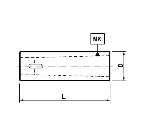 Tubo de husillo de 30 mm cilíndrico interior MK3, longitud 115 mm.