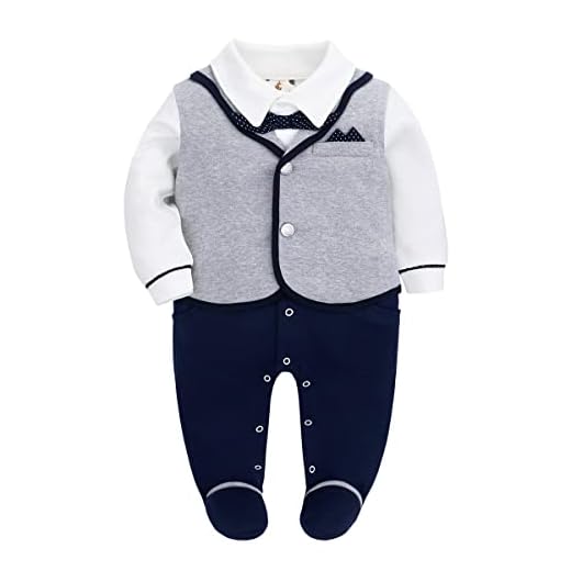 famuka bebé niños Esmoquin Traje de recién Nacido Bautizo Boda Ropa de bebé (Gris, 0-3 Meses)