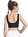JOCMIC Girls Sports Bras Soft Seamless Training Bra with Removable Padding Yoga Crop Tops for Teens Black 7-8 Years