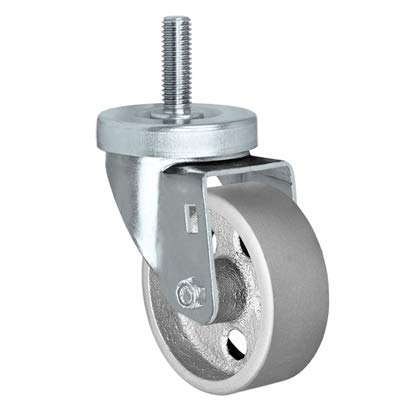 Vintage Industrial 3" Threaded Stem Caster - Swivel Caster with Semi-Steel Wheel - 350 lbs Per Caster - 1/2" x 1-1/2" Long Threaded Stem Caster - CasterHQ