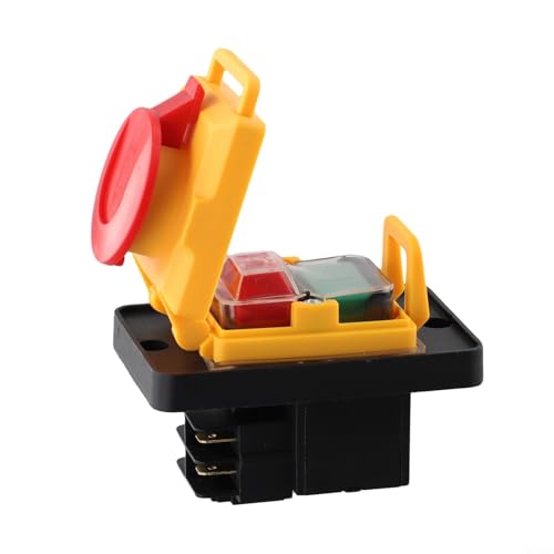Interrupteur à bouton-poussoir 4 broches 16 A 250 V IP54 Fonction d'arrêt pour machine à tour KJD12, perceuse, meuleuse et scie à table