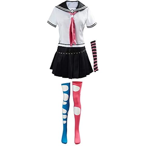 helymore Women Halloween Carnival Anime Cosplay Mioda Ibuki Costume Sailor Costume Japanese School Uniform, L White Cover