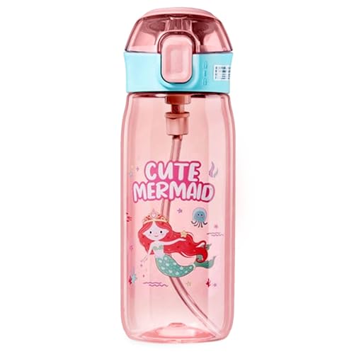 Image of FunBlast Cute Water Bottle for Girls - Anti-leak Cartoon Sipper for Kids (630 ML) (Mermaid) - Tritan, Pack of 1, Multicolor