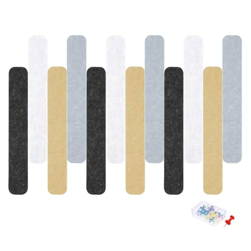 MECCANIXITY Paneles Acústicos Rectangulares 12 Pcs 33 x 5.1 x 1.2 cm B1 Ignífugo con 15 Pins para Decoración de Pared Estudio en Casa (Negro, Blanco, Gris Brillante, Marrón Oscuro)