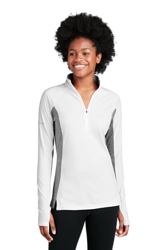 SPORT-TEK Women's Sport-Wick Stretch Contrast Quarter Zip Pullover