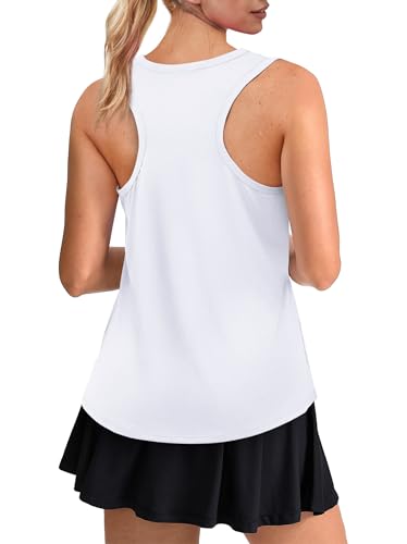 Womens Workout Tops Sleeveless Racerback Lightweight Active Tennis Yoga Shirts Athletic Running Tank Top for Women