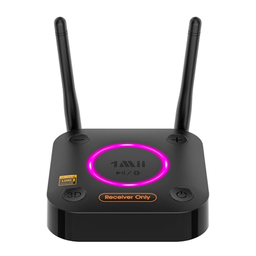 1Mii B06Ultra Bluetooth 5.3 Receiver with LDAC for Hi-Res Wireless Audio, HiFi Bluetooth Audio Adapter w/Audiophile DAC, 3D Surround aptX HD Low Latency, Optical AUX 3.5mm Coaxial for Home Stereo