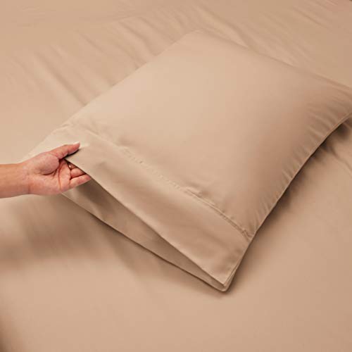 Image of Hearth & Harbor Extra Deep Pocket King Sheet Set, Khaki | 4 Piece Bed Sheet Set, Ultra Soft & Breathable, Fits Up to 24 inch Mattress, Hotel Luxury