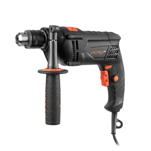 Dnipro-M Taladro Percutor 1200W, 0–2800 rpm, Portabrocas con Llave 13 mm, Función Impacto, Caja de Aluminio, para Metal, Madera y Hormigón. HD-120