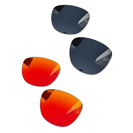 Combine8 Lentes de reposição Ploarized para óculos de sol Oakley Frogskins OO9013/Frogskins LX OO2043/Frogskins Mix OO9428/Frogskins Range OO9284 - preto + vermelho fogo