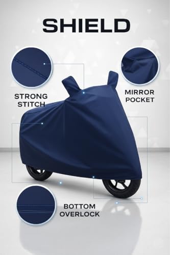 Image of Shield Heavy Duty Scooty Cover for Tvs Iqube | All-Season, Tear-Proof Fabric | with Side Mirror Pocket & Buckle Belt | Tvs Iqube Scooty Cover