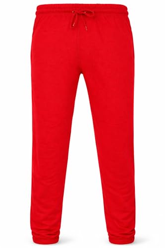 reshmena® Kids Joggers Girls, Boys, Pants, Sports Fleece, Jogging Tracksuit Kids School Joggers Pants Sports PE Trouser Sport Gym wear Casual Red 7-8 Yrs