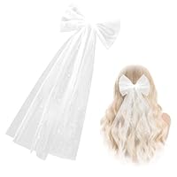Schleier Braut Kurz,Jga Bride To Be Haarreif Mit Perlen Schleife,Wedding Weiß Bridal Veil,Bachelorette Party Brautschleier,Junggesellinnenabschied Brauts Tüll Haarschmuck für Brautkleider Accessoires