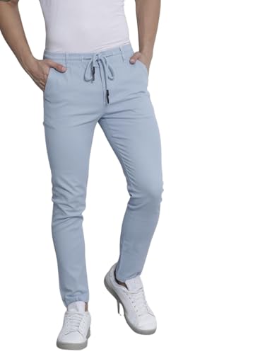 Image of The Indian Garage Co Men Slim Fit Solid Mid-Rise Chinos