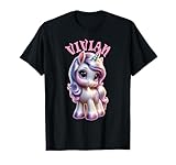 Vivian - Lindo diseño de unicornio para niñas con nombre Vivian Camiseta