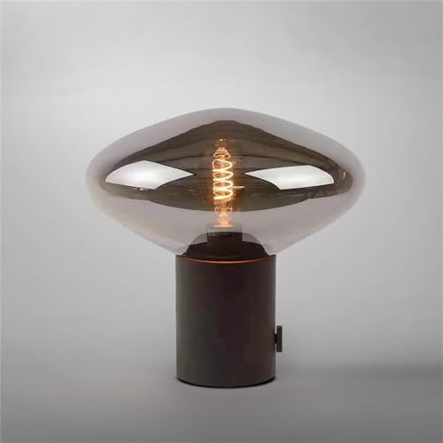 Lámpara de Mesa nórdica contemporánea Simple de Vidrio para Escritorio LED Decorativa para el hogar, mesita de Noche, luz Negra
