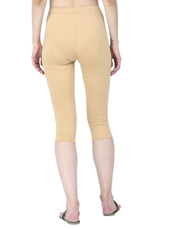 Image of Robinbosky Premium Stretchable Cotton Capri Legging for Women | Suitable for Formal wear & Casual wear | High-End Elastic Makes. The Leggings Squat Proof and Durable for Travel, Yoga, & Workout.