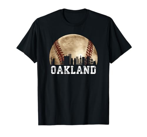 Oakland Skyline City Vintage Baseball Lover T-Shirt