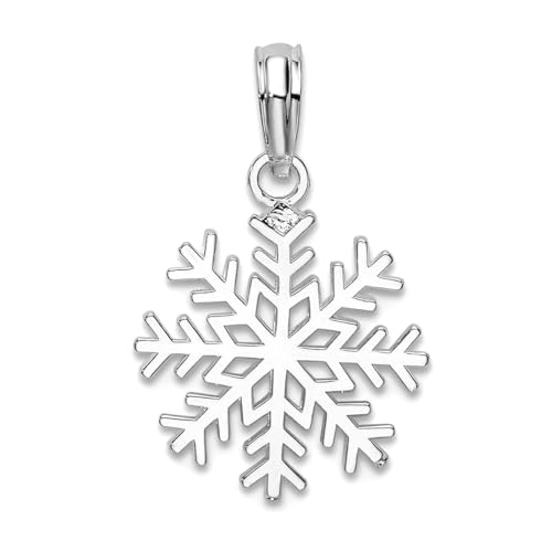 Collier flocon de neige argent 925 poli pour femme pendentif ras de cou