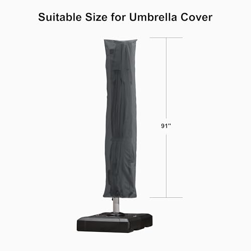 Image of PURPLE LEAF Outdoor Cantilever Umbrella Cover Easy Setup S Size Grey