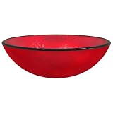 Lavabo in vetro temperato, 42 x 14 cm, rosso