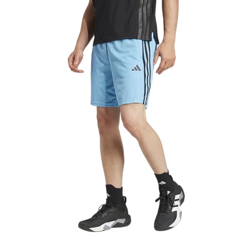 Image of adidas Tr-ES PIQ 3Sho Men Blue Training Shorts Size -
