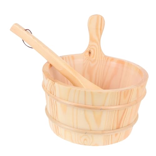 BESPORTBLE 1set Wooden Sauna Bucket and Spoon Set Barrel and Ladle for Sauna Room Supplies Capacity Lightweight Design
