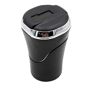 iSpchen Solar Aschenbecher ABS Edelstahl Aschenbecher für Draussen Windaschenbecher Mini-Mülleimer Aschenbecher mit…