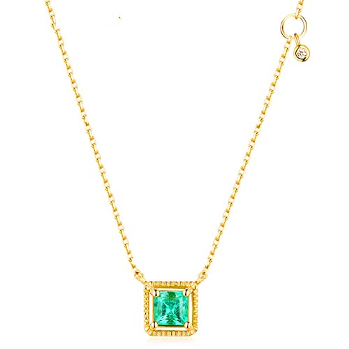 Collier de clavicule zircon vert carré pour sublimer vos tenues de soirée