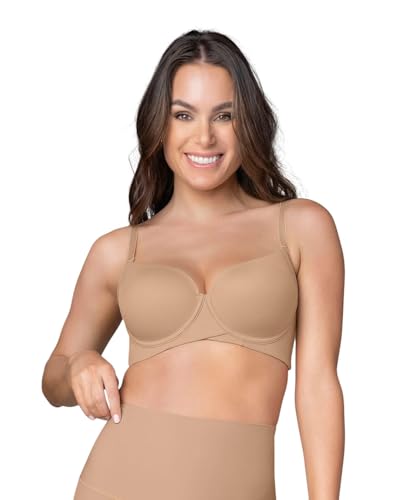 Image of Leonisa Total Embrace Supportive Contouring Bra with Underwire Back Smoothing Bras for Women