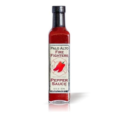 Palo Alto Firefighters Pepper Sauce (8.5oz) - Salt Free Pepper Plant Hot Sauce, No Sodium Hot Pepper...
