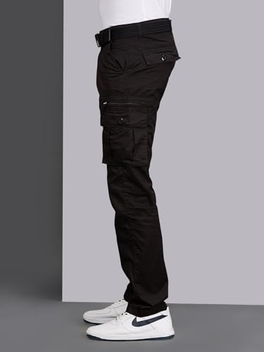 Image of BEEVEE Mens Fixed Waist Cargo Pant with Belt.