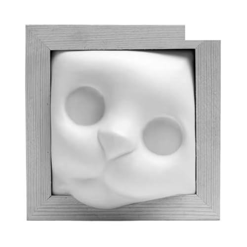 Ohulelks Cat Head Doll Strickset mit Fotorahmen-Anhängern und Formbasis Wollfilz Interaktives Heimwerkerbedarf B