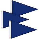 3 Pieces Nylon Pennant Flags Blank Flags Pennant Flags 12 x 18 Inch Flag Pennant for Outdoor Home Indoor Gyms Businesses Schools Party Decorations (Blue)