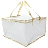 LOORGVEL Isolierter Lebensmittelbeutel für Kuchen und Pizza 41X41X22cm Weiß Wärmespeicher Tasche zum Mitnehmen Langlebig und Kompakt Zufällige Farbe Zufällige Farbe