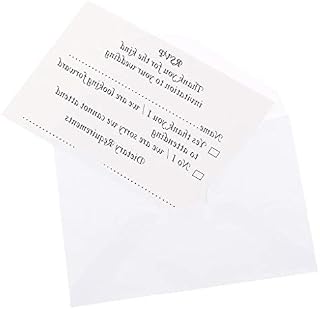 Tenlacum Wedding Reception RSVP Reply Cards and Envelopes Pack of 50