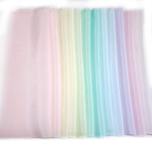 正絹 手染め胴裏（着物の裏地）はぎれセット つまみ細工用布 シルク カットクロス ハギレ（A-04）パステルカラー定番12色 - ノーブランド品 - 商品画像