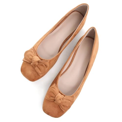 Hee grand Flats for Women Comfortable Wide Width Square Toe Ballet Shoes Dressy Slip On Loafers4