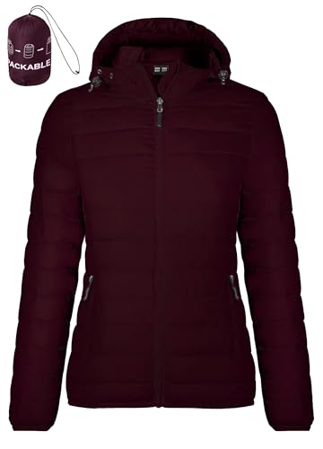 Zdoynto Steppjacke Damen Leichte Daunenjacke Packbare Puffer Jacke mit Kapuze