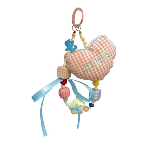 Multi Functional Lattice Heart Ribbon Bows Pendant Lanyard Multifunctional Holder for Everyday Use Trendy Phone Case