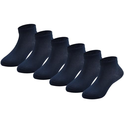 Image of EPEIUS Kids' Low Cut Ankle Socks Cotton Seamless Toe Sport Athletic Socks for Boys Girls White Black Navy 4 /8 Pack