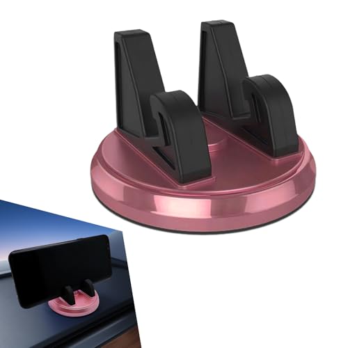 Dogary 1 PC Car Dashboard Phone Mount, 360 Degree Rotating in Car Phone Mount, Anti-Slip Center Console Phone Fixing Device, Suitable for Various Dashboards (Pink)