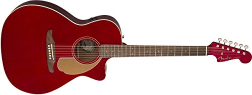 Fender Newporter Player - California Series Acoustic Guitar - Candy Apple Red Finish #TOP2
