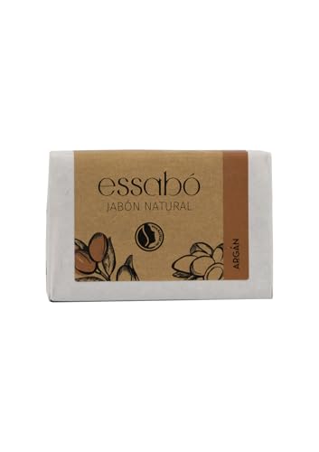 ESSABO - Jabón de Aceite de Argán - 100% Natural - Base de Aceite de Coco - Suaviza y Alivia la Piel - Para pieles maduras o normales - Extracto de aceite esencial de limón y canela - 100 g
