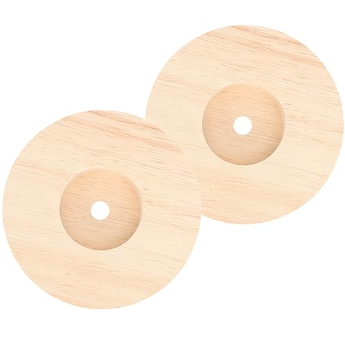 PRETYZOOM 2pezzi Base Per Lampada in Legno Supporto Rotondo Per Esposizione Base Lampada Da Tavolo Parti Supporto Realizzata in Legno Qualità Superiore Utilizzabile Per Studio Camera Da